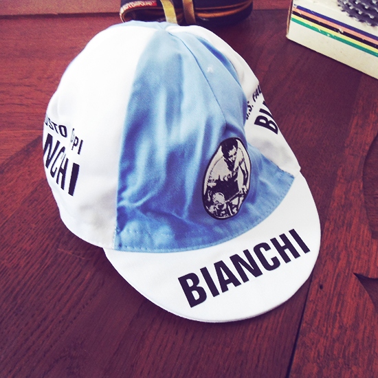 Bianchi Fausto Coppi Men's Pro Team Retro Euro Cycling Cap Hat