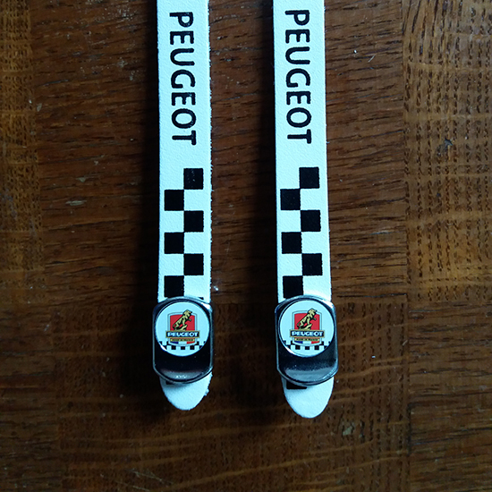 Vintage style Peugeot Leather toe straps and buttons 
